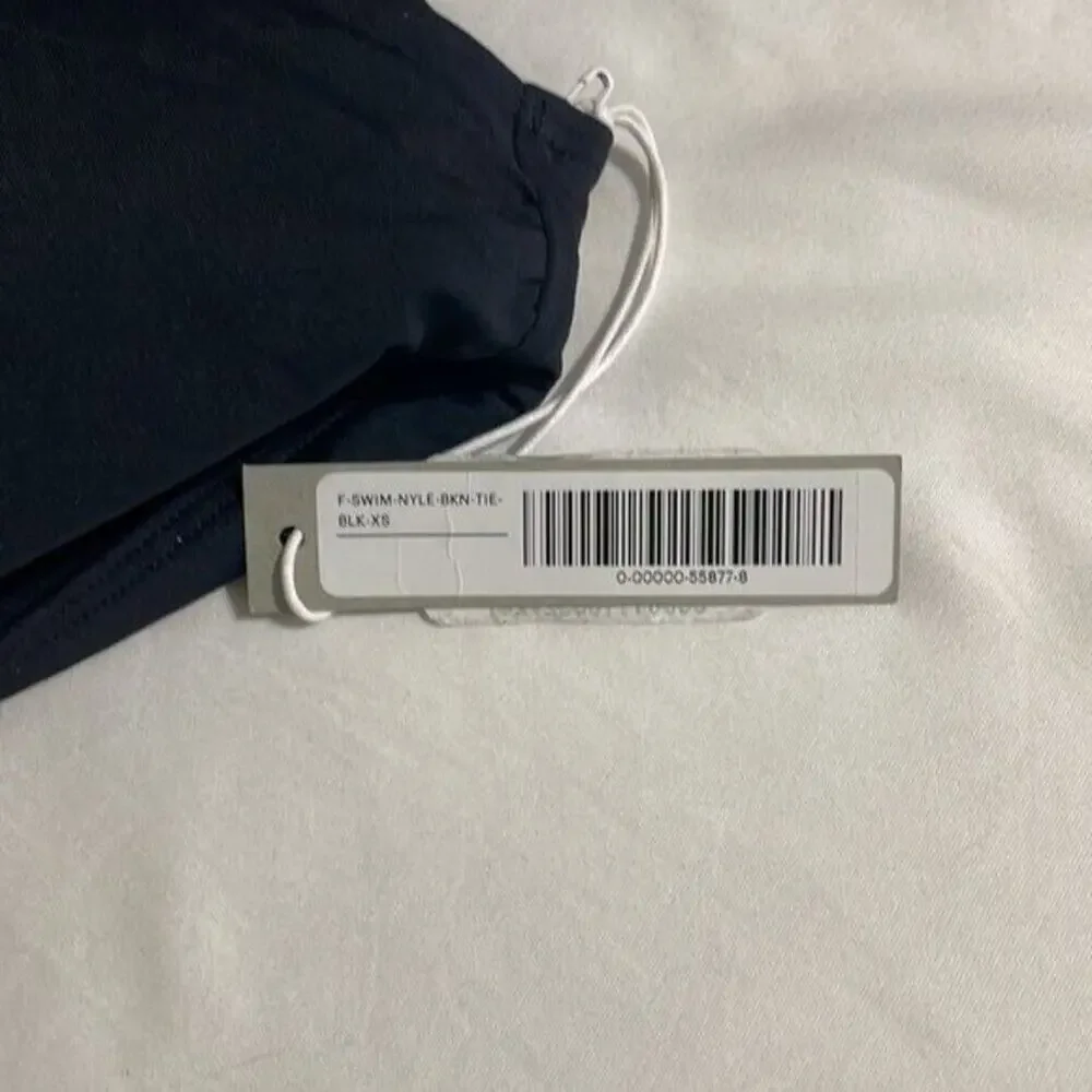 Everlane Tie Front Bikini Top XS Black NWT Sustainable Swimwear Beach Resort